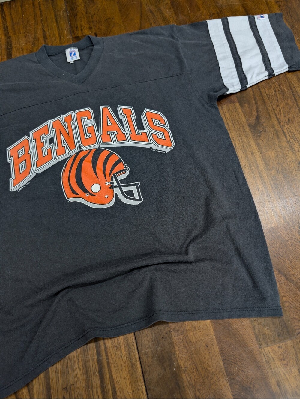 Vintage Cincinnati Bengals Logo 7 Striped Football Shirt XL